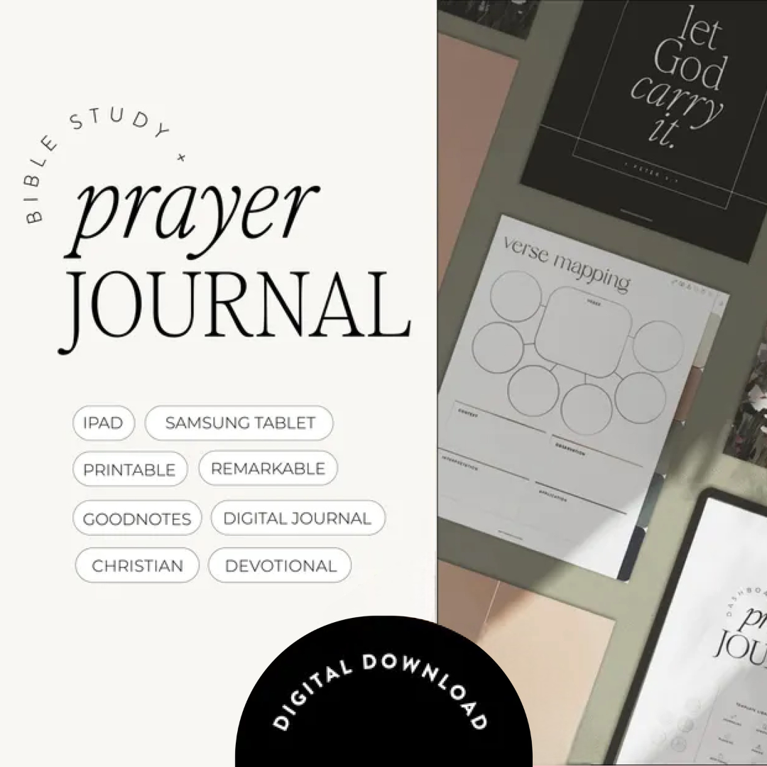 Bible Prayer Journal, Digital Hyperlinked PDF for iPad, Samsung, Remarkable, Printable using Goodnotes, Notability, Noteshelf, Noteful