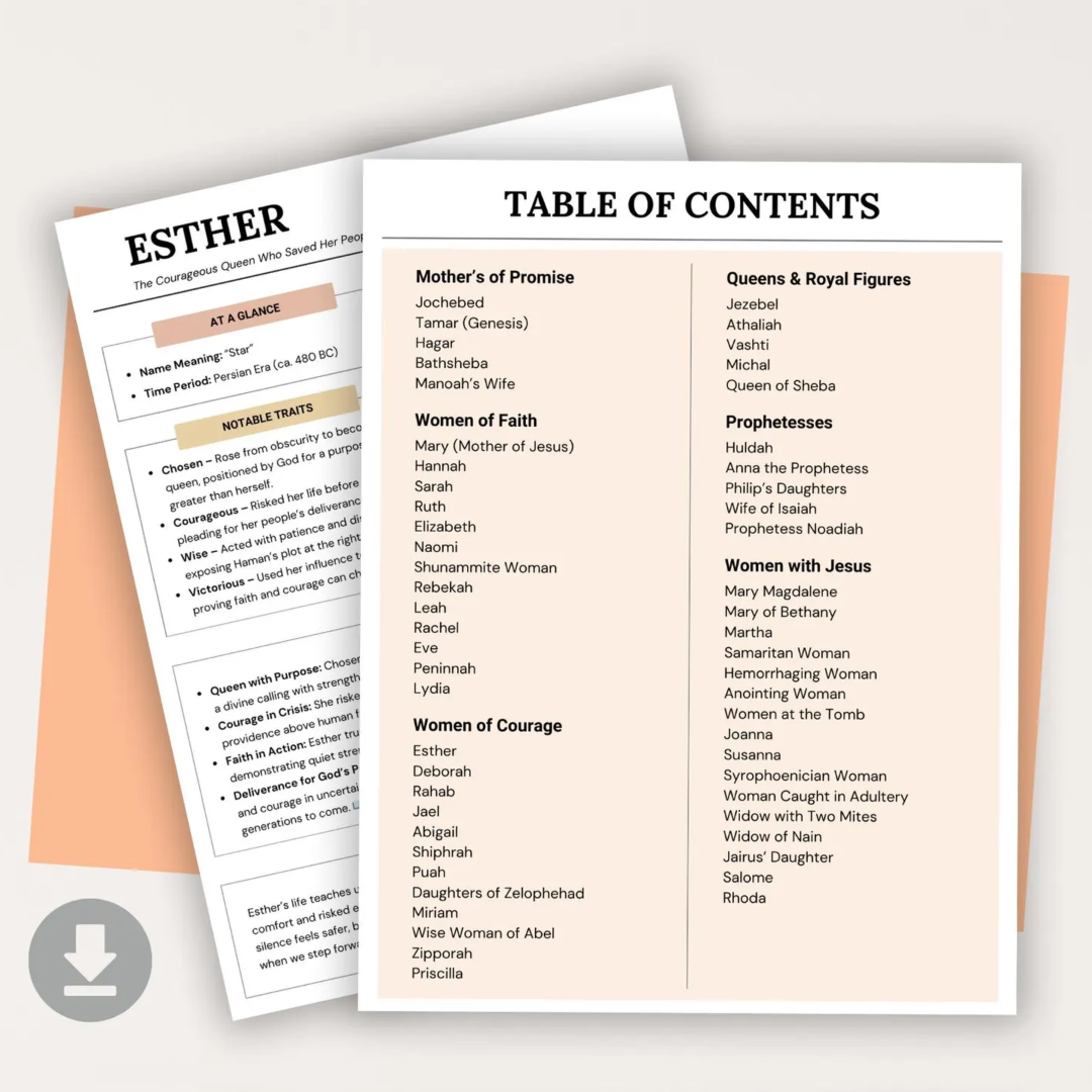 Women of the Bible, Character Study Guide, 56 Women in the Bible, Old & New Testament, Women Study Tool