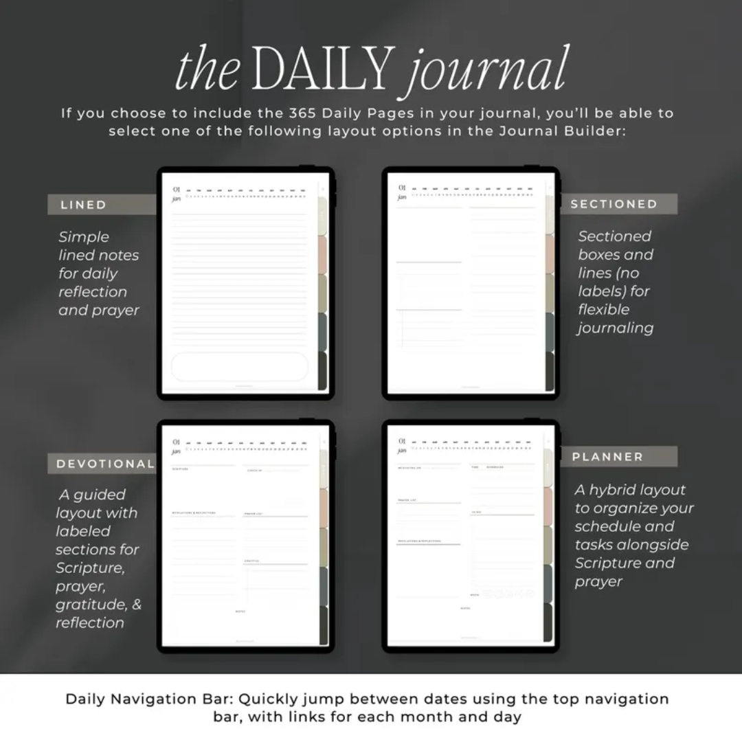 Bible Prayer Journal, Digital Hyperlinked PDF for iPad, Samsung, Remarkable, Printable using Goodnotes, Notability, Noteshelf, Noteful