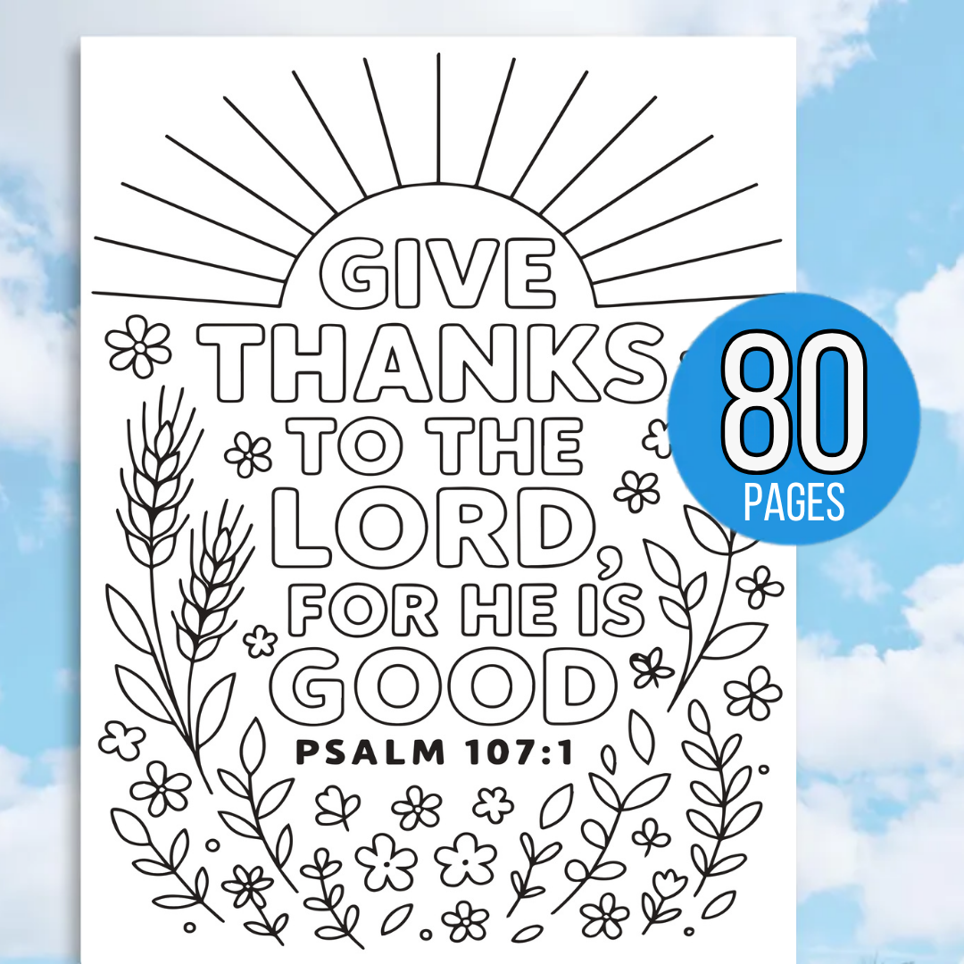 Kids Bible Verse Coloring Pages, 80+ Pages, Affirmations, Sunday School, Christian Coloring Pages