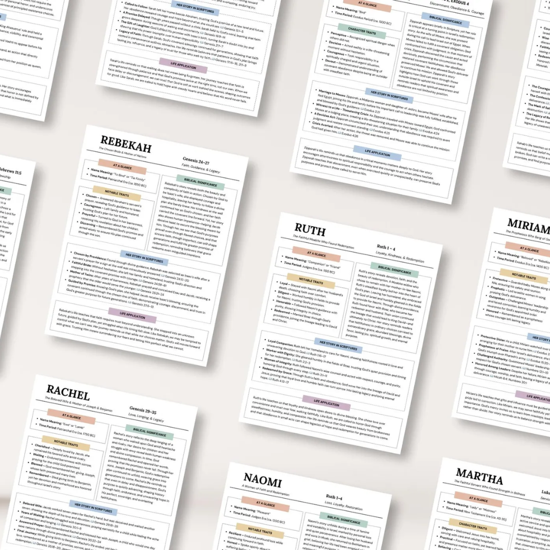 Women of the Bible, Character Study Guide, 56 Women in the Bible, Old & New Testament, Women Study Tool