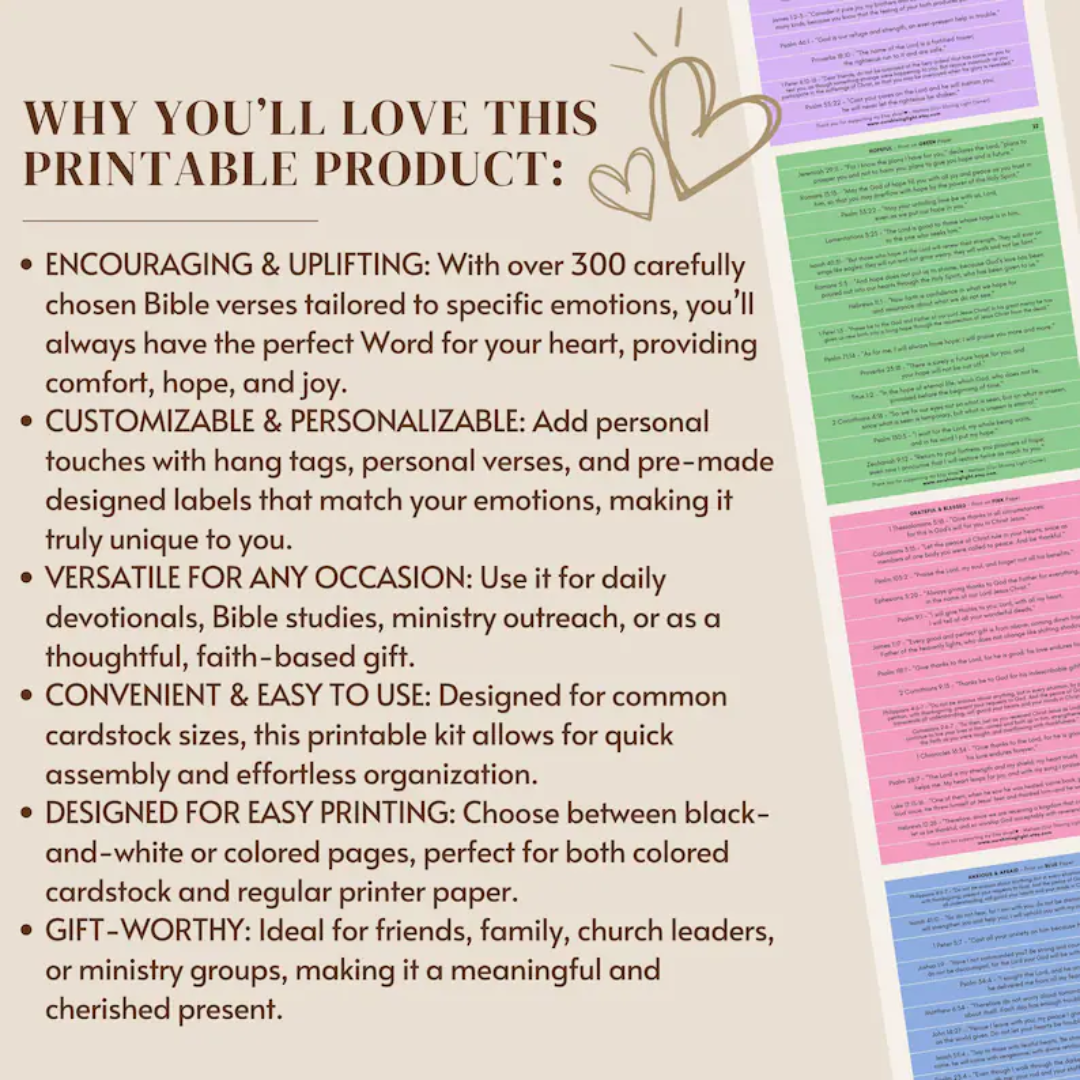 Bible Verse Jar, Printable Color Coded Bible Verses Jar Kit