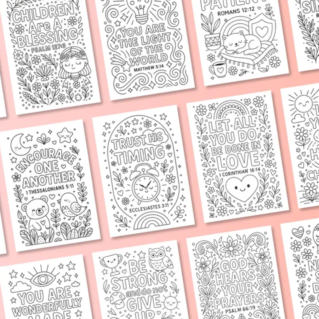 200 Bible Verse Coloring Pages, Digital Download, Scripture Faith Coloring, Christian Printables, Boho Bible Art, Bible Coloring for Kids