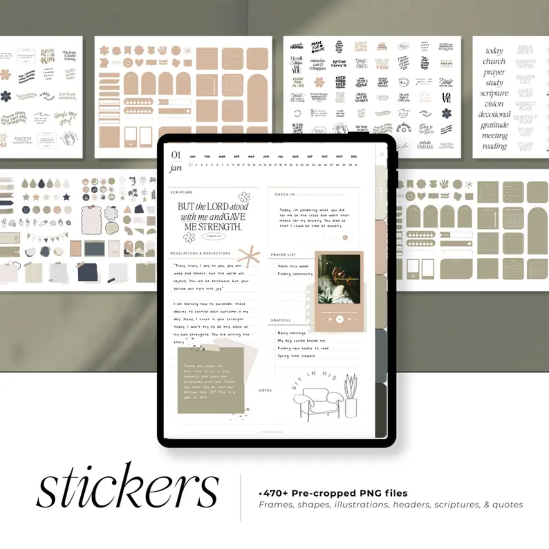 Bible Prayer Journal, Digital Hyperlinked PDF for iPad, Samsung, Remarkable, Printable using Goodnotes, Notability, Noteshelf, Noteful