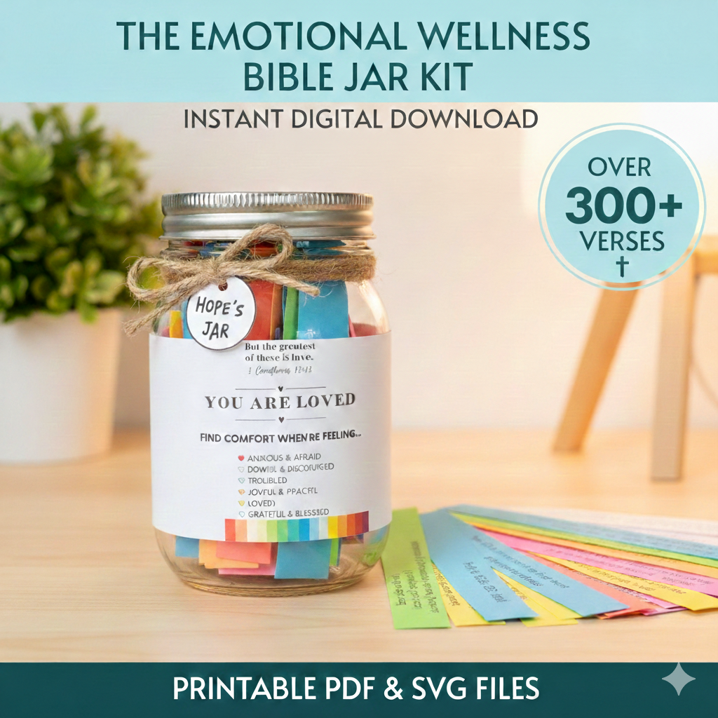 Bible Verse Jar, Printable Color Coded Bible Verses Jar Kit